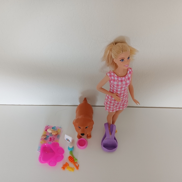 Barbie Other - Barbie Doll with Pink Dress and Accessories